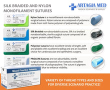 Load image into Gallery viewer, Medical Sutures with Needles for Suture Practice - 12-Pack