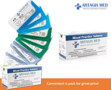 Load image into Gallery viewer, Medical Sutures with Needles for Suture Practice - 12-Pack