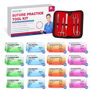 Suture Practice Kit with Needle and Thread - Includes Tutorial Videos - 30-Pack